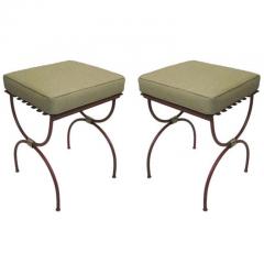 2 Pairs French Modern Neoclassical Iron Side Tables Luggage Racks Benches 1940 - 1799896