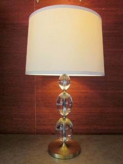 2 Pairs of Italian Mid Century Modern Style Brass and Crystal Sphere Table Lamps - 1770272