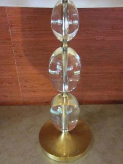 2 Pairs of Italian Mid Century Modern Style Brass and Crystal Sphere Table Lamps - 1770296