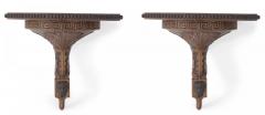 2 Pairs of Neo Classical Style Carved Greek Key and Acanthus Leaf Design Wooden - 4661273