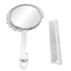 2 Piece American Art Moderne Lucite Mirror and Brush Set - 4673511