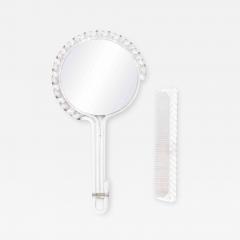 2 Piece American Art Moderne Lucite Mirror and Brush Set - 4741556