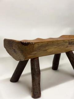 2 Rare Italian Modern Craftsman Alpine Benches in Hand Carved Cypress - 3248110