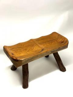 2 Rare Italian Modern Craftsman Alpine Benches in Hand Carved Cypress - 3248117