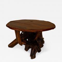 2 Rustic Adirondack style modern Round Coffee Tables - 649021