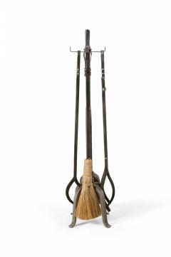 2 Sets of English Victorian Wrought Iron Fireplace Tools - 4200453