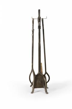 2 Sets of English Victorian Wrought Iron Fireplace Tools - 4200454