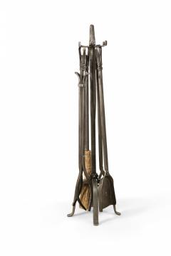 2 Sets of English Victorian Wrought Iron Fireplace Tools - 4200455