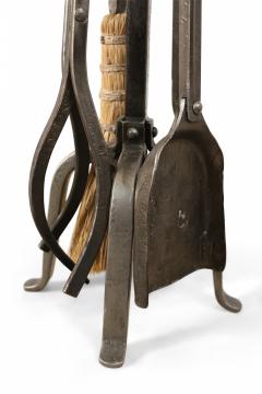 2 Sets of English Victorian Wrought Iron Fireplace Tools - 4200457