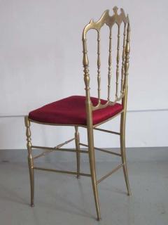 2 Solid Brass Italian Mid Century Modern Chiavari Vanity Desk Side Chair - 1844279