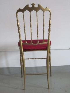 2 Solid Brass Italian Mid Century Modern Chiavari Vanity Desk Side Chair - 1844283