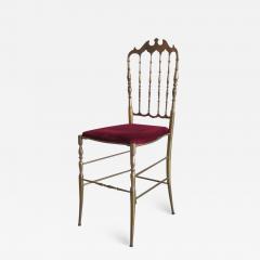 2 Solid Brass Italian Mid Century Modern Chiavari Vanity Desk Side Chair - 1845781