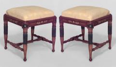 2 Swedish Neoclassic Style Parcel Gilt Patinated Birch Stools - 637317