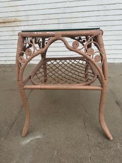 2 Wicker End Table with Glass Top - 4549439