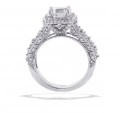 2 carat Asscher Cut Diamond Halo Engagement Ring - 4292994