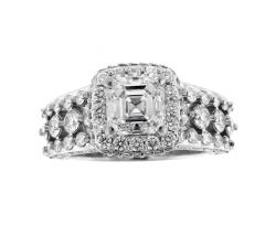 2 carat Asscher Cut Diamond Halo Engagement Ring - 4297114