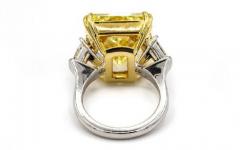 20 CARAT RADIANT CUT FANCY INTENSE YELLOW GIA CERTIFIED DIAMOND ENGAGEMENT RING - 2227896