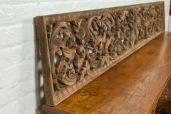 20 x 60 Indonesian Single Carved Wood Temple Panel with Scrolling Foliage - 3947206
