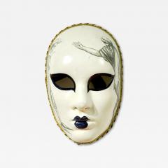 2000 Italian Venetian Handcrafted Pencil Black White Gold Modern Carnival Mask - 4419244