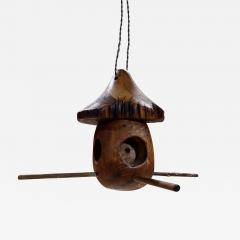 2000s Modern Zen Birdhouse Wood Bird Feeder - 3115363