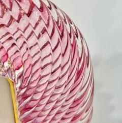 2010 Modern Italian Rose Pink Crystal Twisted Murano Glass Brass Picture Frame - 4131950