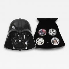 2011 Niue Star Wars 4 1 oz Silver Coin Set Proof Colorized Darth Vader Helmet - 4560178