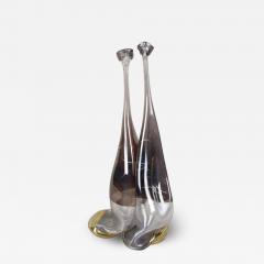 20th Century Abstract Two Necked Glass Vase Signed Germany circa 1980 - 4226994