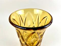 20th Century Ambercolored Art Deco Glass Vase CZ circa 1930 - 4788914