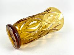 20th Century Ambercolored Art Deco Glass Vase CZ circa 1930 - 4788917