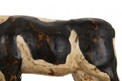20th Century American Folk Art Whimsical Carved Painted Holstein Cow - 4590613