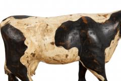 20th Century American Folk Art Whimsical Carved Painted Holstein Cow - 4590616