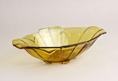 20th Century Art Deco Glass Bowl Jardiniere Amber Colored Austria circa 1920 - 3595278