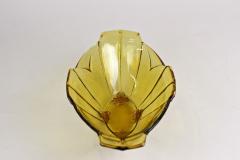 20th Century Art Deco Glass Bowl Jardiniere Amber Colored Austria circa 1920 - 3595280