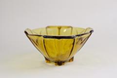 20th Century Art Deco Glass Bowl Jardiniere Amber Colored Austria circa 1920 - 3595281