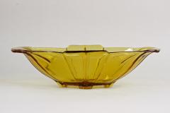 20th Century Art Deco Glass Bowl Jardiniere Amber Colored Austria circa 1920 - 3595282