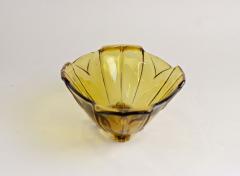 20th Century Art Deco Glass Bowl Jardiniere Amber Colored Austria circa 1920 - 3595283