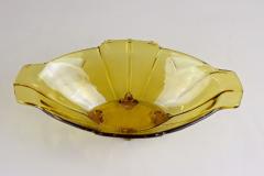 20th Century Art Deco Glass Bowl Jardiniere Amber Colored Austria circa 1920 - 3595284
