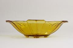20th Century Art Deco Glass Bowl Jardiniere Amber Colored Austria circa 1920 - 3595285