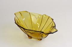20th Century Art Deco Glass Bowl Jardiniere Amber Colored Austria circa 1920 - 3595286