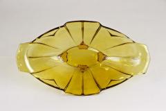 20th Century Art Deco Glass Bowl Jardiniere Amber Colored Austria circa 1920 - 3595287