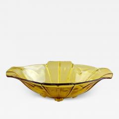 20th Century Art Deco Glass Bowl Jardiniere Amber Colored Austria circa 1920 - 3600992
