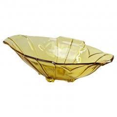 20th Century Art Deco Glass Bowl Jardiniere Amber Colored Austria circa 1920 - 4434006