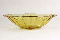 20th Century Art Deco Glass Bowl Jardiniere Amber Colored Austria circa 1920 - 4434007