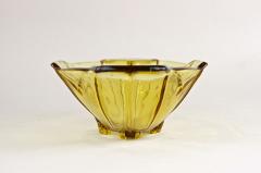 20th Century Art Deco Glass Bowl Jardiniere Amber Colored Austria circa 1920 - 4434008
