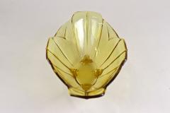 20th Century Art Deco Glass Bowl Jardiniere Amber Colored Austria circa 1920 - 4434009