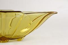 20th Century Art Deco Glass Bowl Jardiniere Amber Colored Austria circa 1920 - 4434011