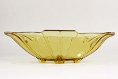 20th Century Art Deco Glass Bowl Jardiniere Amber Colored Austria circa 1920 - 4434015