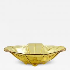 20th Century Art Deco Glass Bowl Jardiniere Amber Colored Austria circa 1920 - 4434764