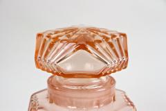 20th Century Art Deco Glass Decanter Set Of Seven Coral Colored AT ca 1920 - 4319901