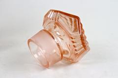 20th Century Art Deco Glass Decanter Set Of Seven Coral Colored AT ca 1920 - 4319903